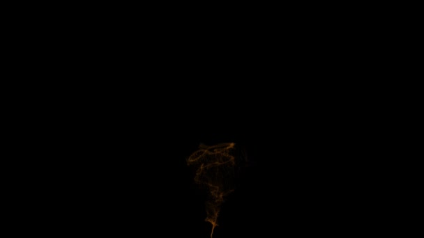 Ладан оранжевый дым или богатый пар свернувшись на черном фоне — стоковое видео