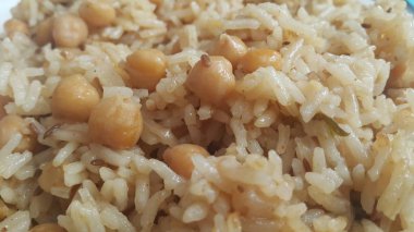 Basmati pirinç pilav veya pulav chana veya sebze pirinç chana kullanarak