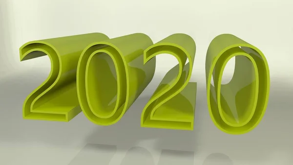 Año nuevo 2019 (aislado sobre fondo blanco). 3d ilustración renderizada —  Fotos de Stock