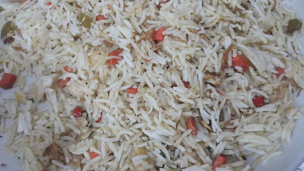 Basmati rijst Pulao of micro met Chana of groente rijstgerecht — Stockfoto