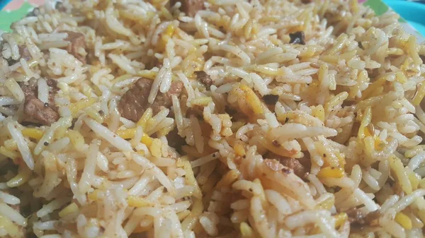 Arroz basmati pulao o pulav con chana, o plato de arroz vegetal — Foto de Stock