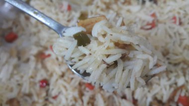 Basmati Pirinç Pulao ya da Chana ile sebzeli, ya da sebze pirinç çanak