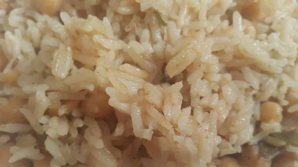 Arroz Basmati Pulao o pulav con chana, o arroz vegetal usando chana —  Fotos de Stock