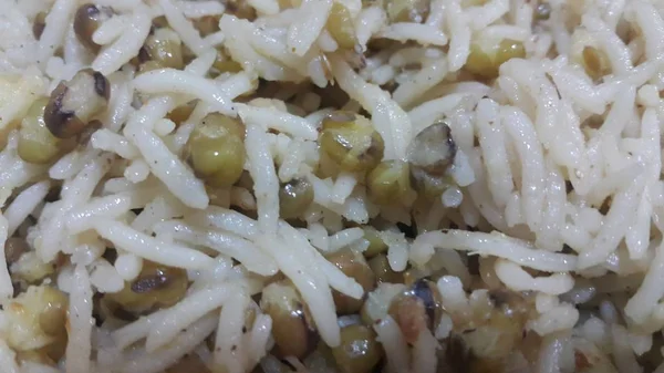 Basmati rice pulao or pulav with chana, or vegetable rice dish — Stock Photo, Image