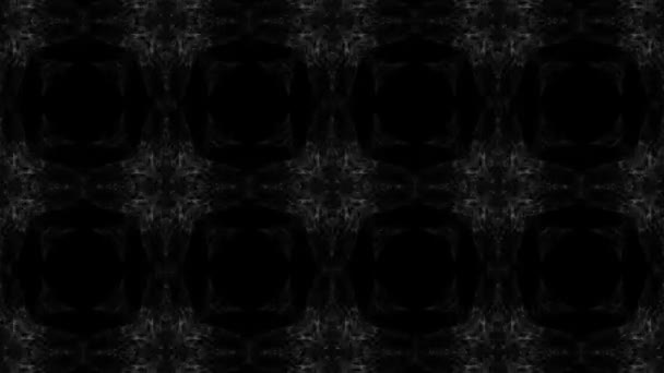 Kaleidoskop på svart bakgrund med förändrade former rökig animation — Stockvideo