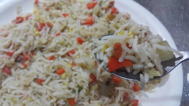 Basmati pirinç pilav veya bezelye veya sebze rice ile pulav 