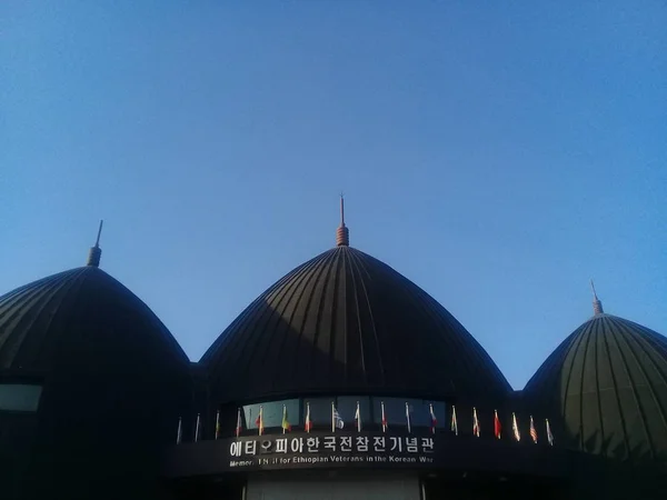 Memorial hall of Ethiopia Korean War Veterans 'Memorial, Chuncheon, Coreia do Sul — Fotografia de Stock