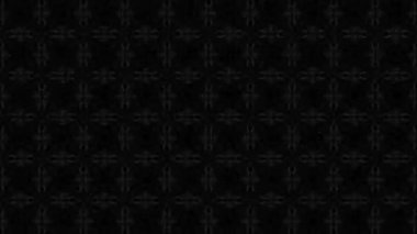 Kaleidoscope siyah arka planda değişen şekiller dumanlı animasyon ile. Animasyonlu Kaleidoscope ile siyah arka plan.