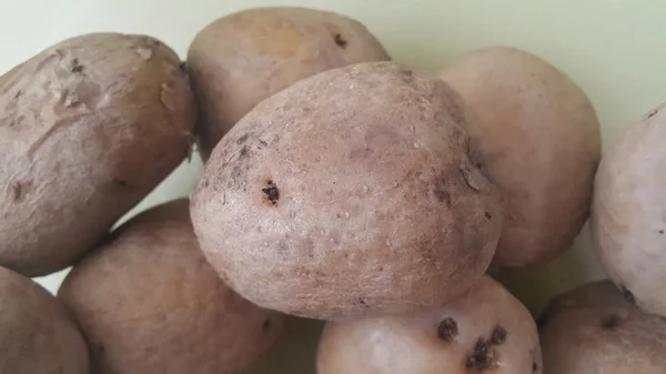 Nahaufnahme von frischen Bio-Kartoffeln auf dem Markt: Kartoffeln Hintergrund Textur — Stockfoto