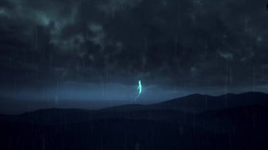 Yağmur damlaları ve fırtınalı hava arka plan ile yıldırım ile cam yağmur metin korkutucu ve ürpertici yapmak için.