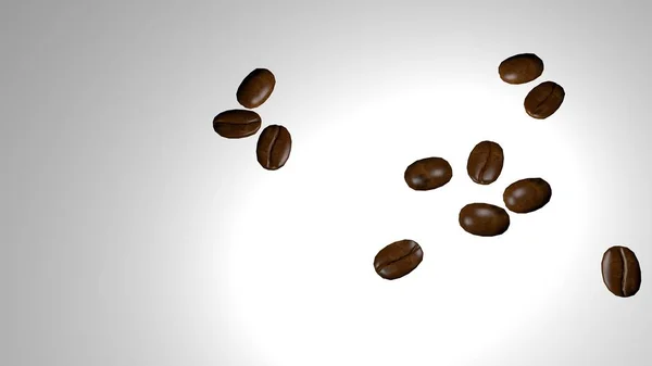 Scattered roasted coffee beans background with copy space for text — Stock Photo, Image