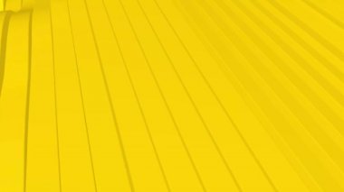 Sarı renkli çizgili satırların 4k 3d animasyon dalgalı oluşturmak için sallayarak ve daha sonra tekrarlanabilir bir animasyon yapmak için yumuşatma.