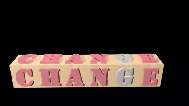 Letter Change Chance Shapes Beautiful Background Rendered Pink Letter Wooden — Stock Video