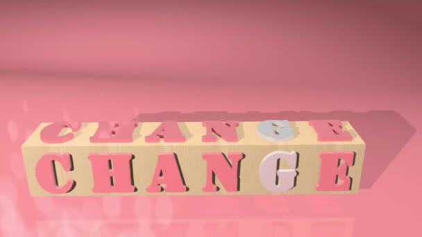 Buchstabenwechsel Durch Zufall Mit Formen Auf Schönem Hintergrund Gerenderter Pinkfarbener — Stockvideo