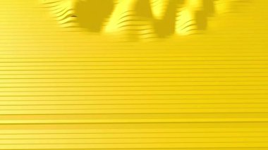 Sarı renkli çizgili satırların 4k 3d animasyon dalgalı oluşturmak için sallayarak ve daha sonra tekrarlanabilir bir animasyon yapmak için yumuşatma.