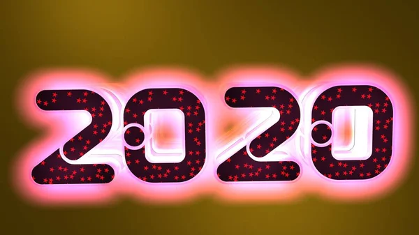 2020 typografi på en gyllene bakgrund. — Stockfoto