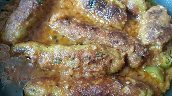 Kebab pedas goreng lezat — Stok Foto