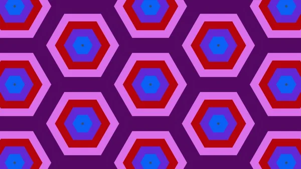 同じ色の六角形と異なる周囲のリングの抽象的な背景. — ストック写真