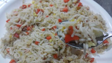 Basmati pirinç pilav veya bezelye veya sebze rice ile pulav 