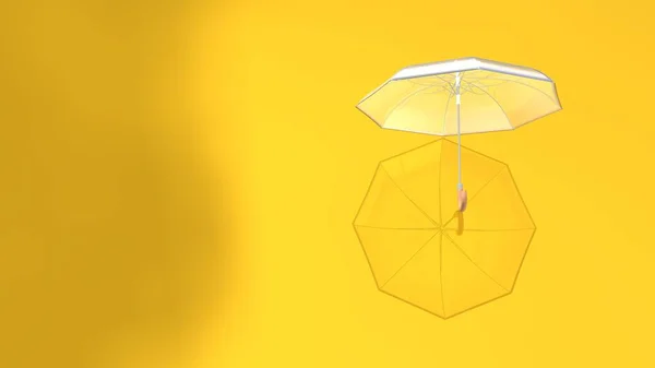 Colorful umbrella with shadow on a delightful color background