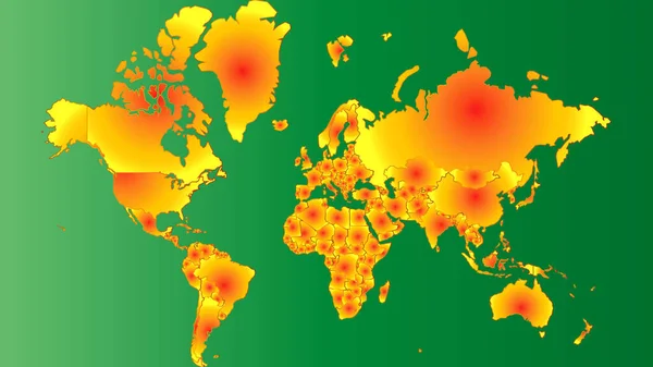 Illustrazione della mappa del globo con motivi geometrici imposti . — Foto Stock