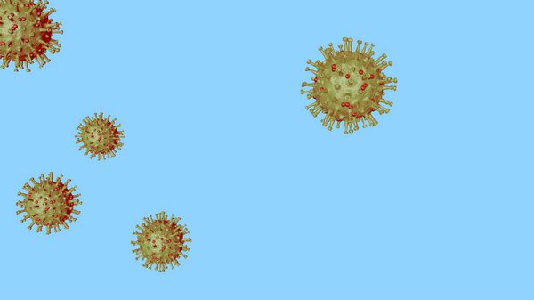 3D иллюстрация вирусной частицы. Крупный план структуры вируса на чистом фоне с копированием текста