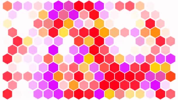 カラフルな六角形の動きの背景シームレスなループ — ストック動画