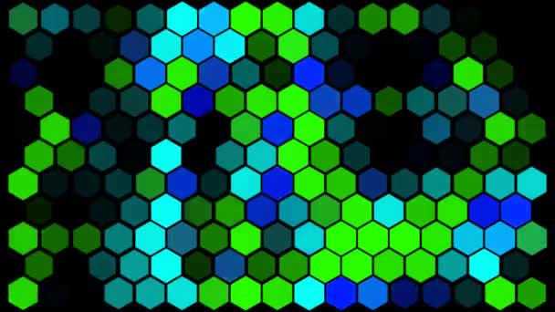 Coloridos Hexágonos Movimiento Fondo Lazo Sin Costura — Vídeos de Stock