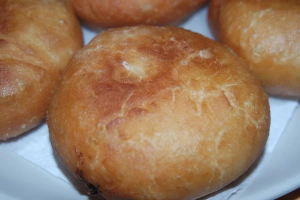 Closeup View Homemade Tasty Potato Bread Rolls Bun Placed White — Stock Photo, Image