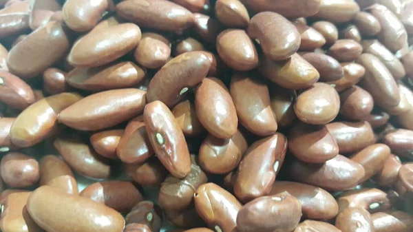 Kidenry Beans Closeup Melihat Kacang Ginjal Merah Yang Belum Dimasak — Stok Foto