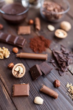 Nefis ve lezzetli çikolata arka plan çeşitli