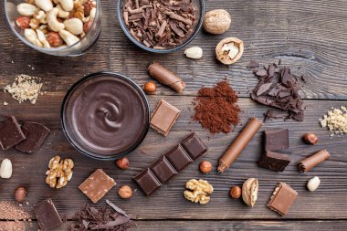 Nefis ve lezzetli çikolata arka plan çeşitli
