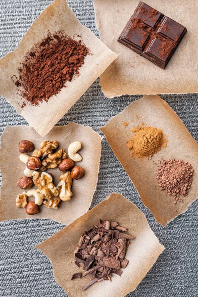Разнообразие Вкусного Вкусного Шоколадного Фона — стоковое фото
