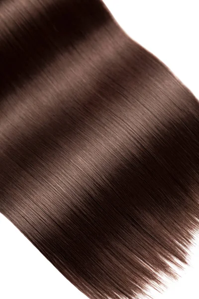 Detailní Záběr Luxusní Přímo Lesklé Hnědé Vlasy — Stock fotografie
