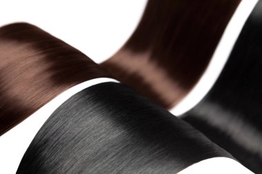 Closeup lüks düz parlak saç