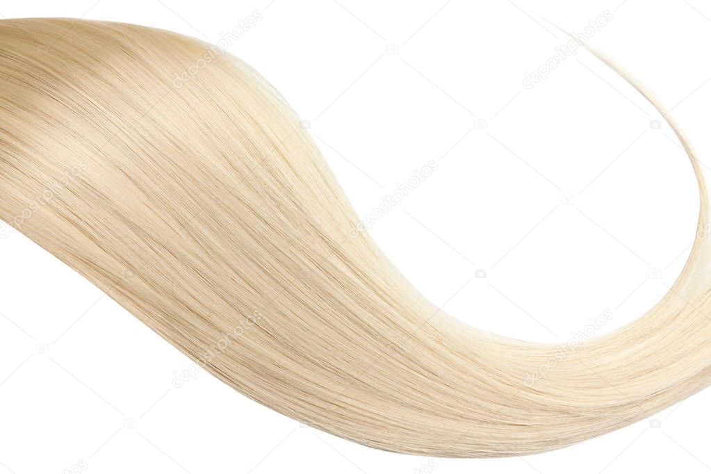 Closeup on luxurious straight glossy blonde hair