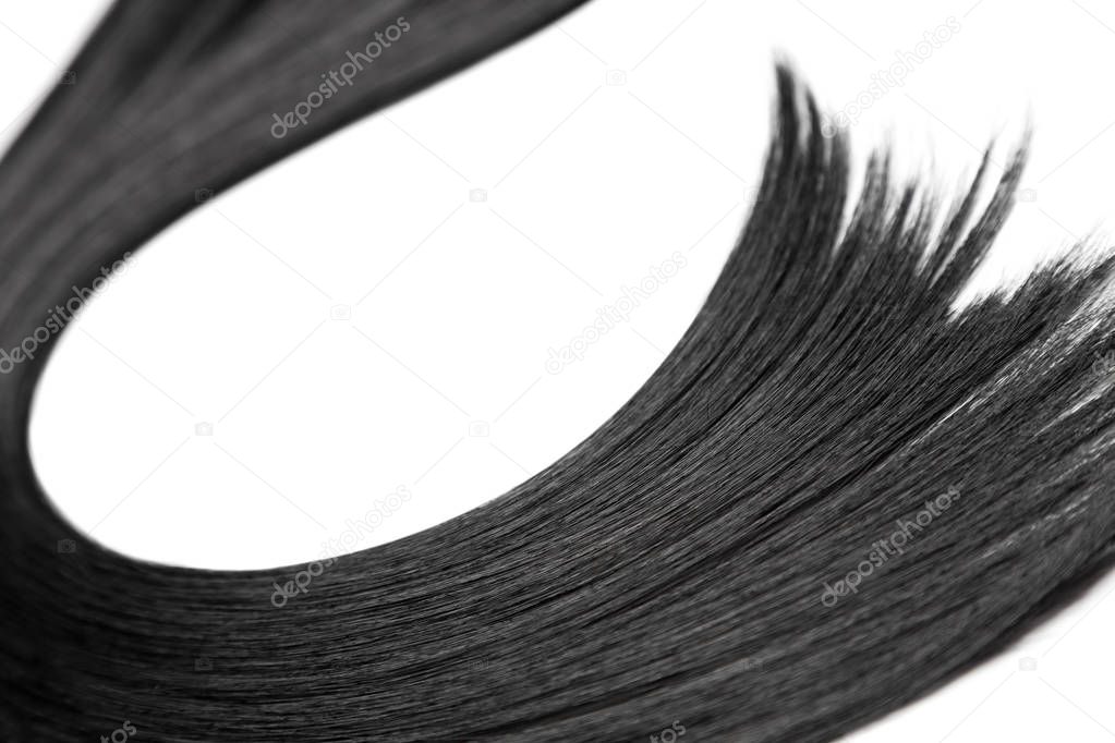 Closeup on luxurious straight glossy hair