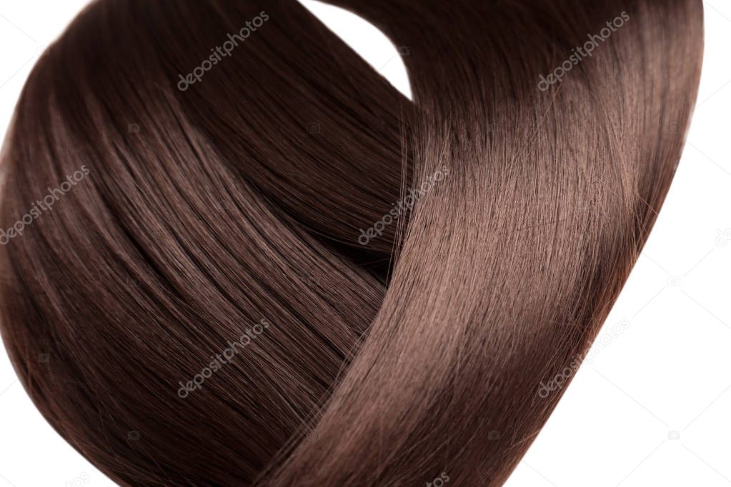 Closeup on luxurious straight glossy hair