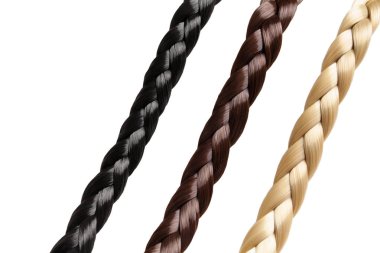 Beyaz arkaplanda siyah kahverengi ve sarı örgüler