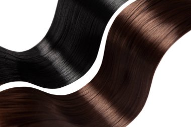 Closeup lüks düz parlak saç