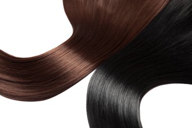 Closeup lüks düz parlak saç