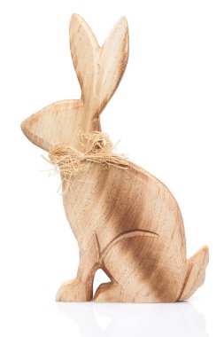 Paskalya tatili bunny ve beyaz arka plan üzerinde yumurta