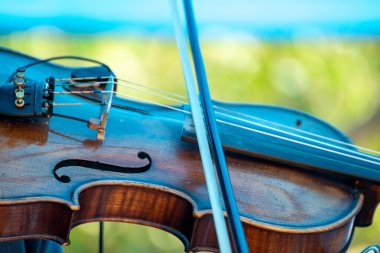 Bir sicim enstrümanının güzel ve çetrefilli ayrıntıları zanaat sanatı