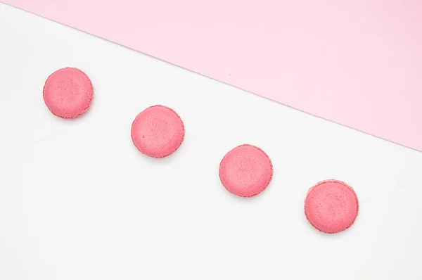 cakes on white pink background