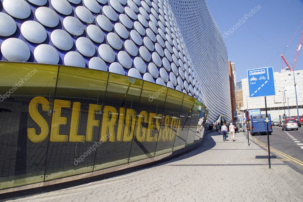 Birmingham, UK: June 29, 2018: Selfridges is one of Birmingham city's most distinctive and iconic landmarks. It is part of the Bullring Shopping Centre.