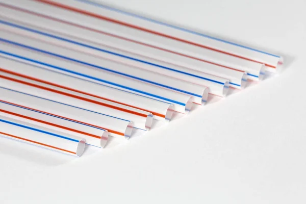 Close Plastic Drinking Straws None Biodegradable Drinking Straws Causing Damage — Stock Photo, Image