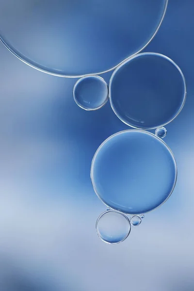 Macro Burbujas Aceite Agua Creando Una Imagen Científica Célula Membrana Fotos De Stock