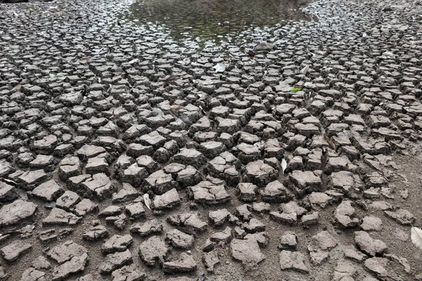 Dry ground waiting for water, Drought concept.