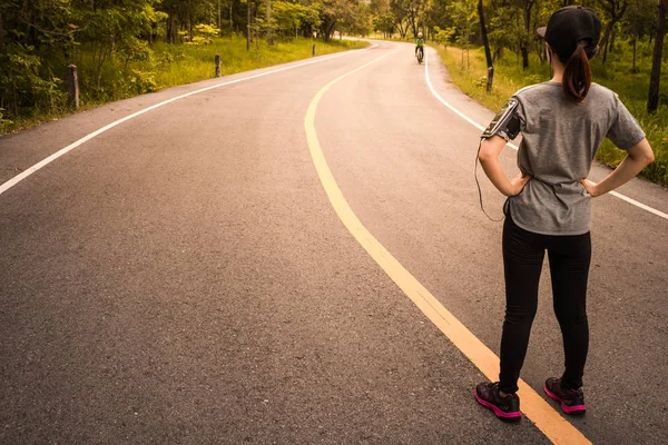 Mujeres Corriendo Por Salud Concepto Amor Por Salud — Foto de Stock