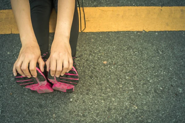 Mujeres Corriendo Por Salud Cerca Concepto Amor Por Salud — Foto de Stock